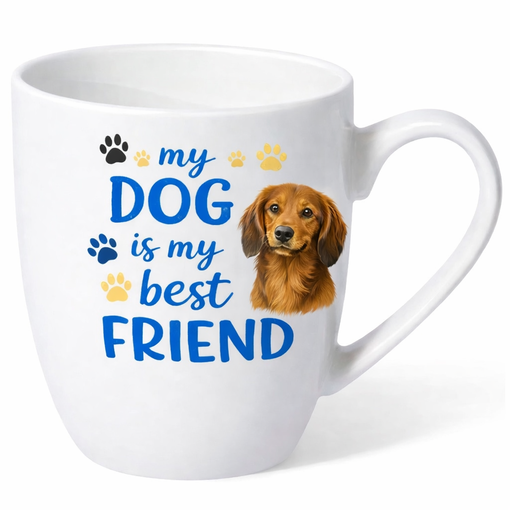 Dachshund white coffee cup / model 310